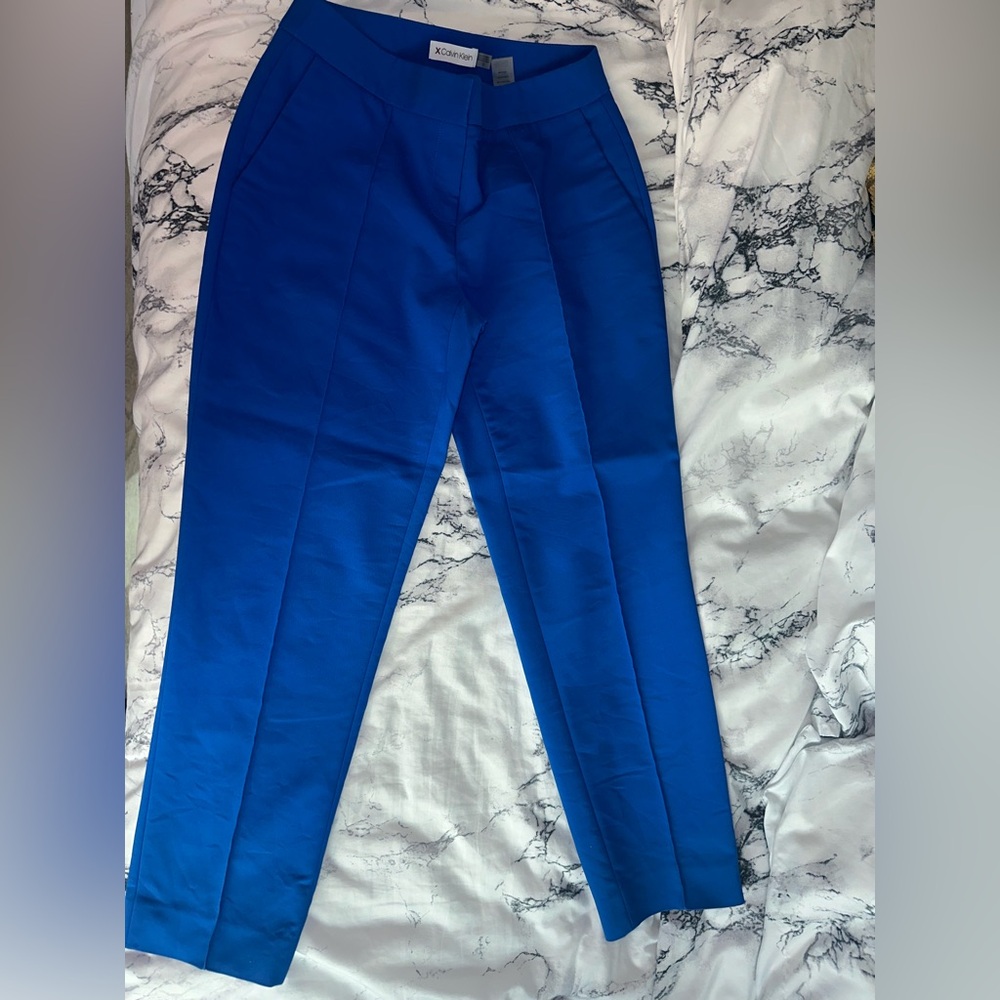 Calvin Klein Royal Blue Open Front Blazer - Picture 3 of 6